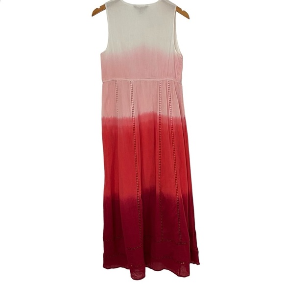 Tommy Bahama Womens V-Neck Maxi Dress Sz Small Ombre Pink Red Sleeveless Lined - Picture 2 of 9